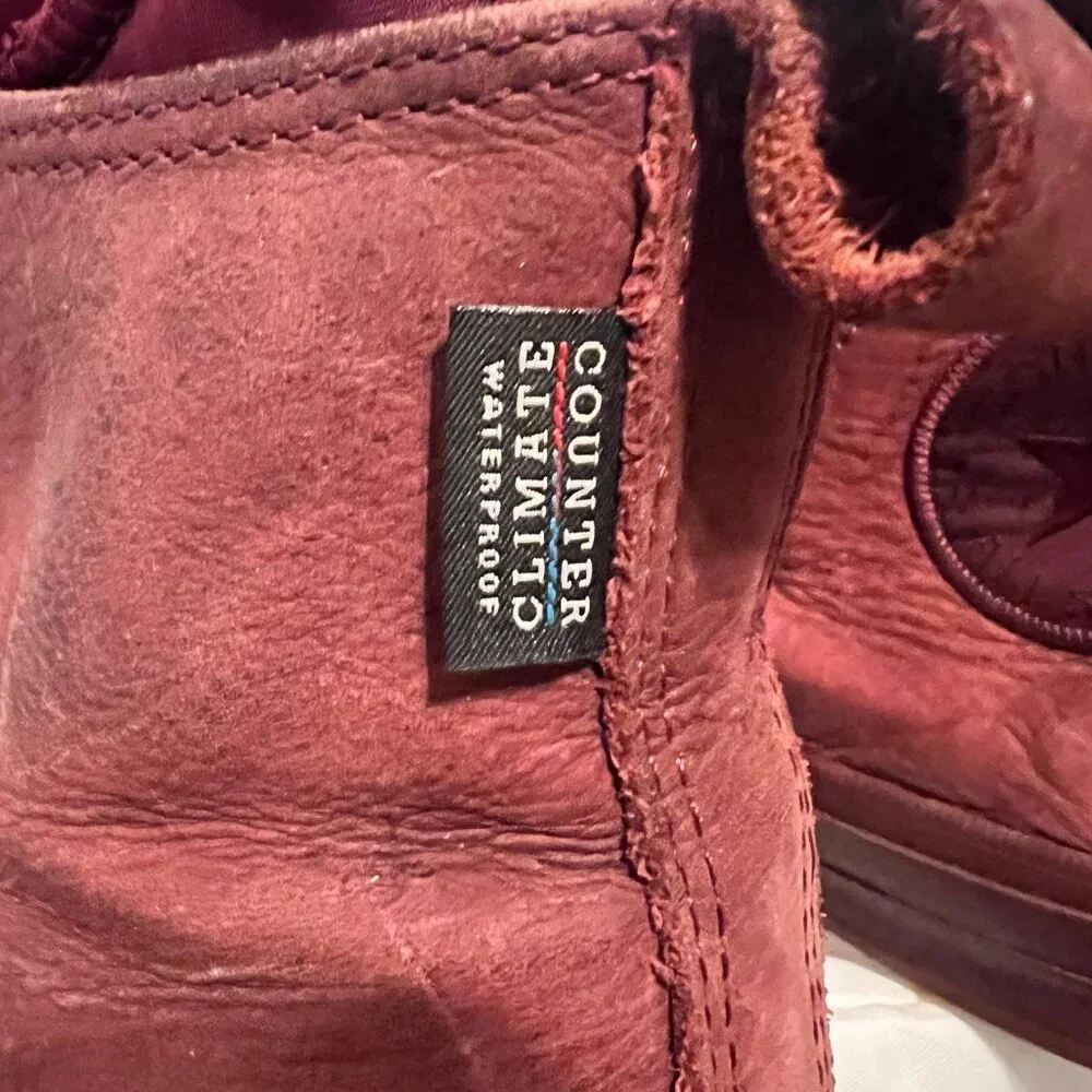 Converse Chuck Taylor All Star ll Leather Boot High-Maroon-(M-6,W-8)-Waterproof